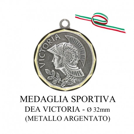 Medaglia sportiva in metallo argentato - Dea Victoria