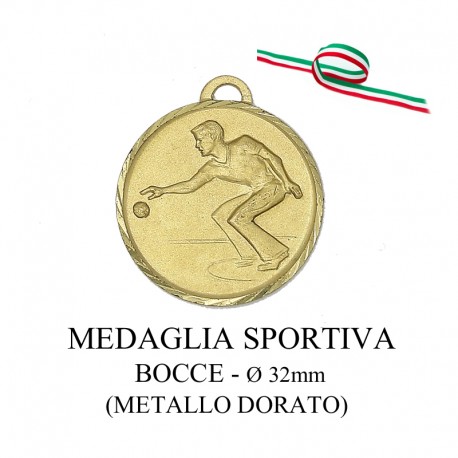 Medaglia sportiva in metallo dorato - Bocce