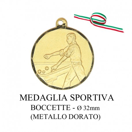Medaglia sportiva in metallo dorato - Boccette