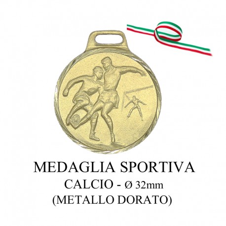 Medaglia sportiva in metallo dorato - Calcio