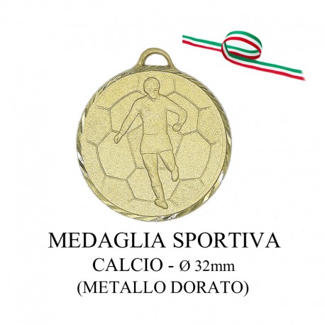 Medaglia sportiva in metallo dorato - Calcio