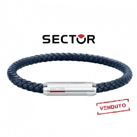Bracciale uomo in acciaio e pelle SECTOR.