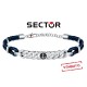 Bracciale uomo in acciaio e pelle SECTOR.