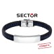 Bracciale uomo in acciaio e pelle SECTOR.