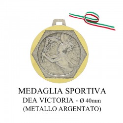 Medaglia sportiva in metallo argentato - Dea Victoria