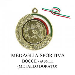 Medaglia sportiva in metallo dorato - Bocce