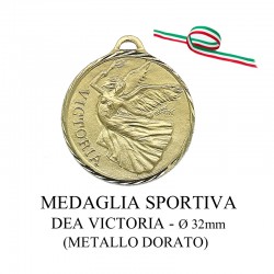 Medaglia sportiva in metallo dorato - Dea Victoria