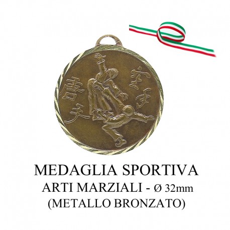 Medaglia sportiva in metallo bronzato - Arti Marziali