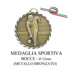 Medaglia sportiva in metallo bronzato - Bocce