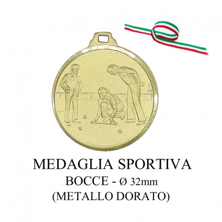 Medaglia sportiva in metallo dorato - Bocce