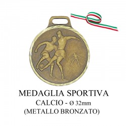 Medaglia sportiva in metallo bronzato - Calcio