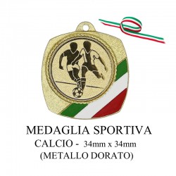 Medaglia sportiva in metallo dorato - Calcio