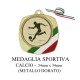 Medaglia sportiva in metallo dorato - Calcio