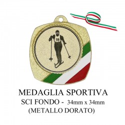 Medaglia sportiva in metallo dorato - Sci fondo