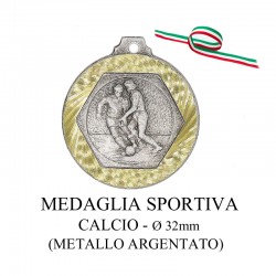 Medaglia sportiva in metallo argentato - Calcio