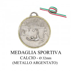 Medaglia sportiva in metallo argentato - Calcio