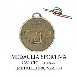 Medaglia sportiva in metallo bronzato - Calcio