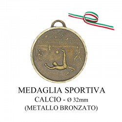 Medaglia sportiva in metallo argentato - Calcio