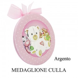 Medaglione culla argento